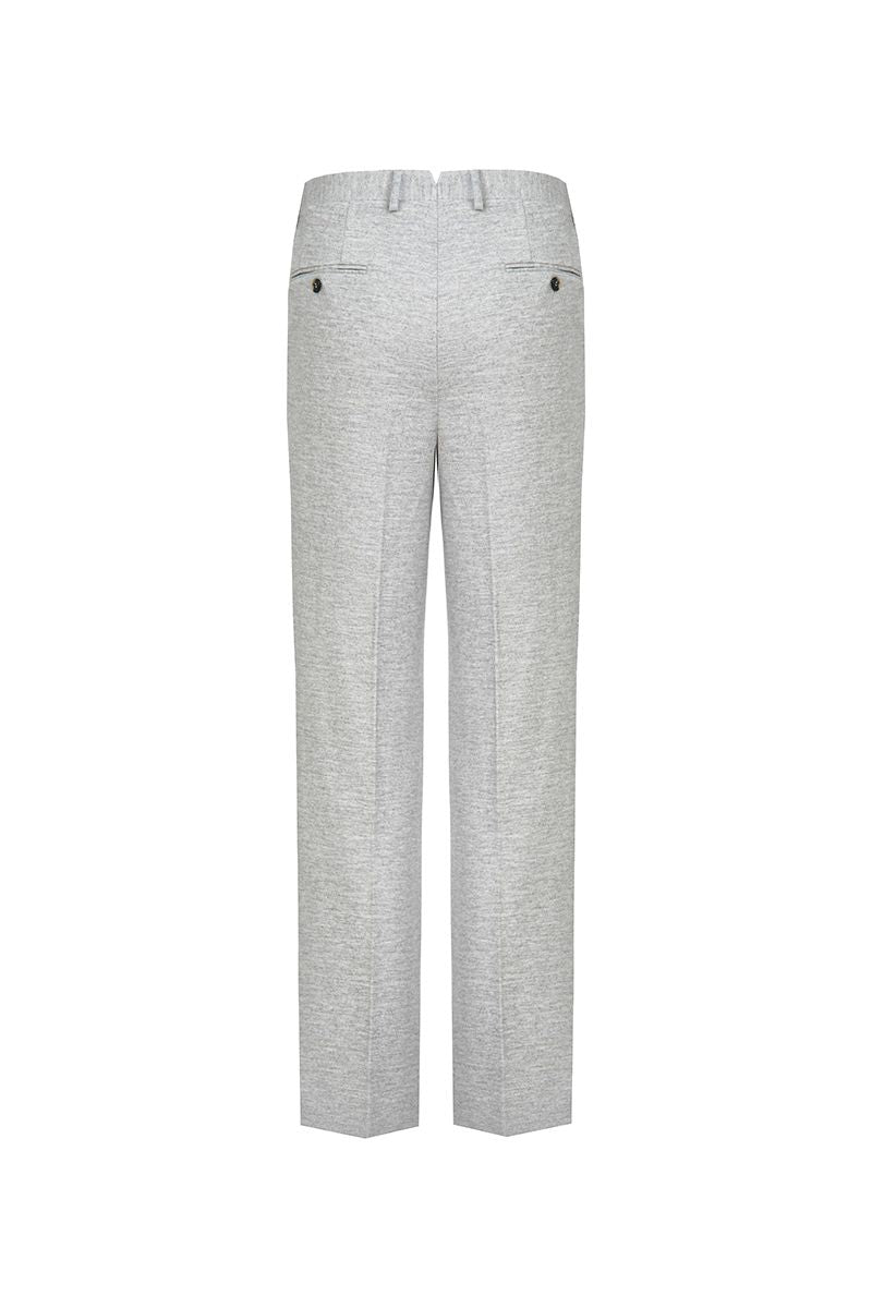 THEODORE Light Grey Single-Pleat Trousers, view 3 of 8
