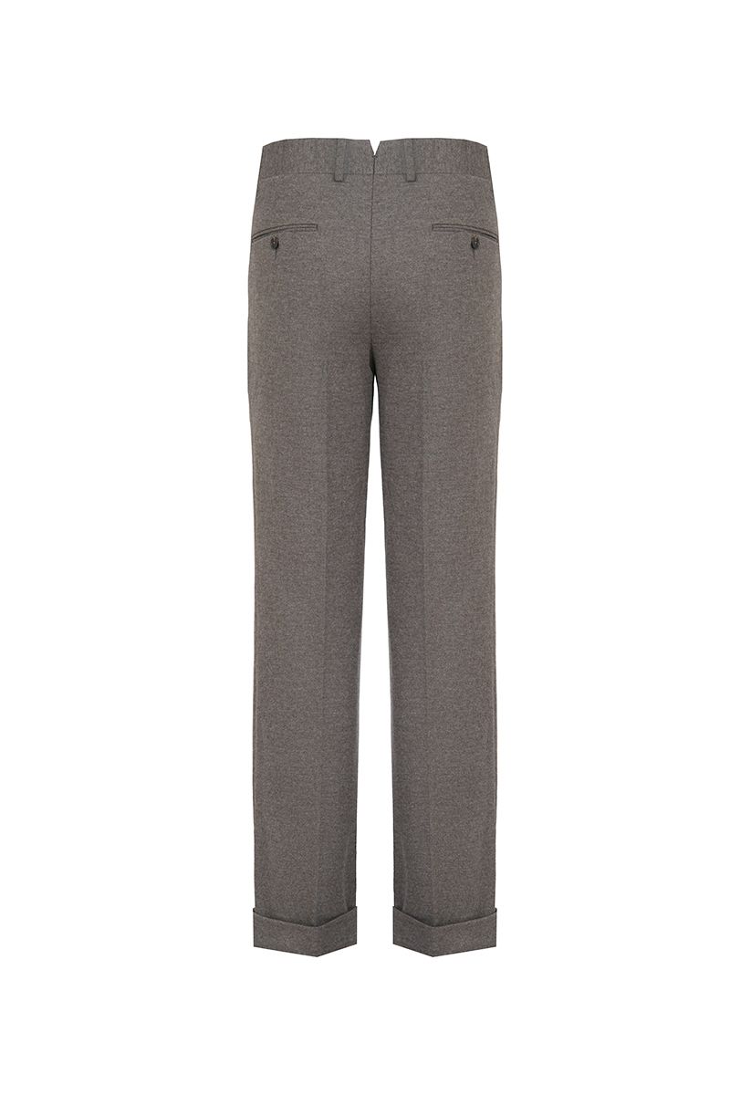 THEODORE Taupe Double-Pleat Trousers, view 3 of 9