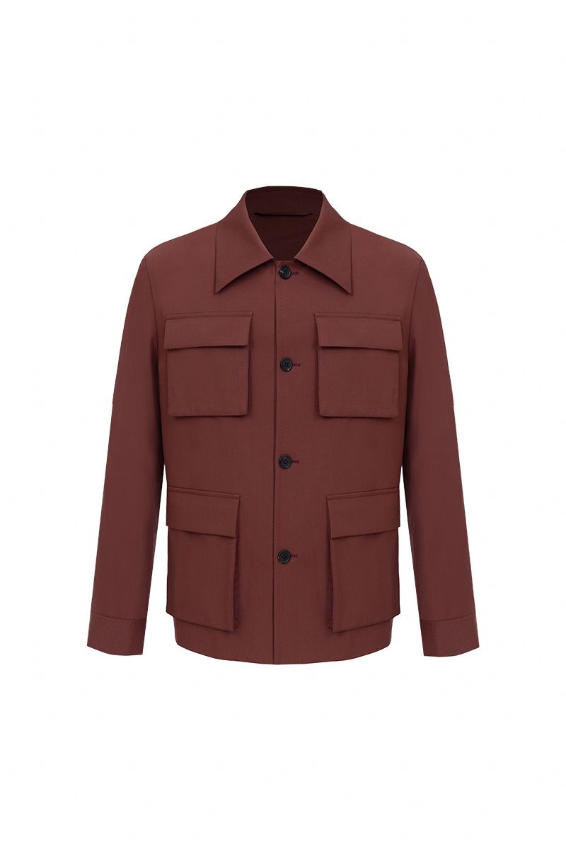 THEODORE Red Wool Casual Jacket, view 1 of 5