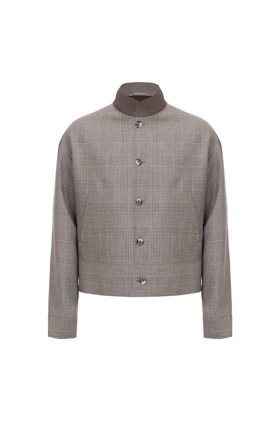 THEODORE Coffee Check Wool Casual Jacket, view 1 of 4