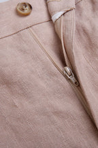 THEODORE Coffee Linen Trousers, view 3 of 5