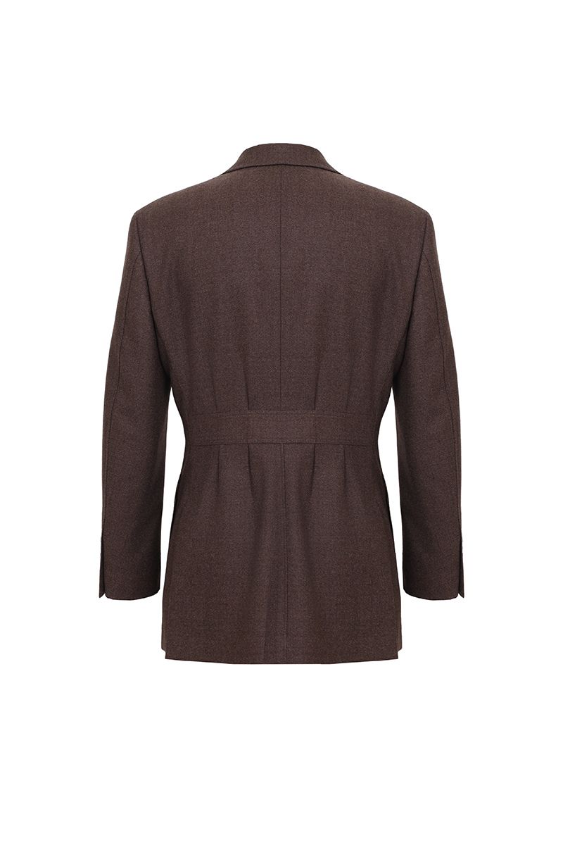 THEODORE Coffee Herringbone Wool Jacket, view 2 of 2