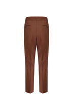 THEODORE Brown Elastic-Back Wool Trousers, view 3 of 10