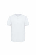 THEODORE White Cotton Henley, view 1 of 2