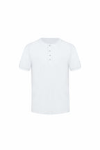 THEODORE White Cotton Henley, view 1 of 2