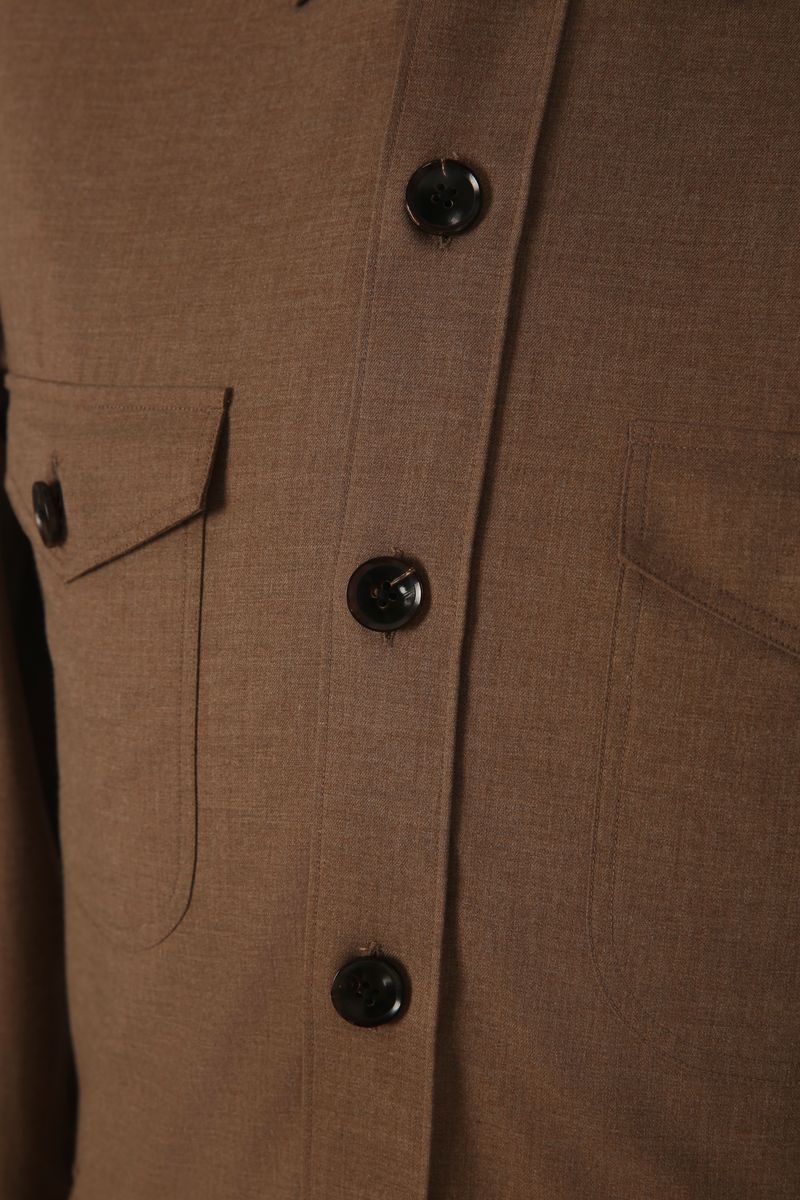 THEODORE Coffee Cotton Shirt, view 3 of 4