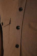 THEODORE Coffee Cotton Shirt, view 3 of 4