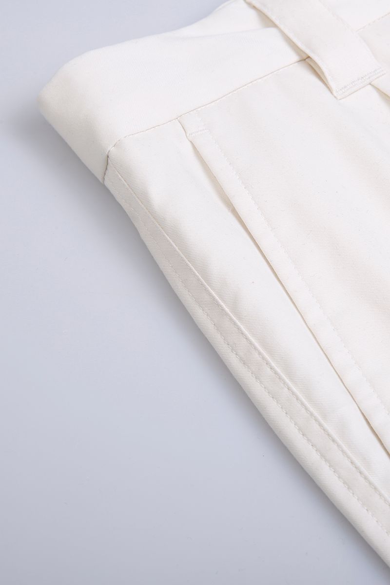 THEODORE Ivory Cotton Trousers, view 4 of 6