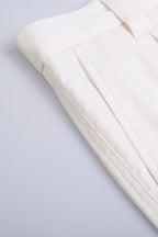 THEODORE Ivory Cotton Trousers, view 4 of 6