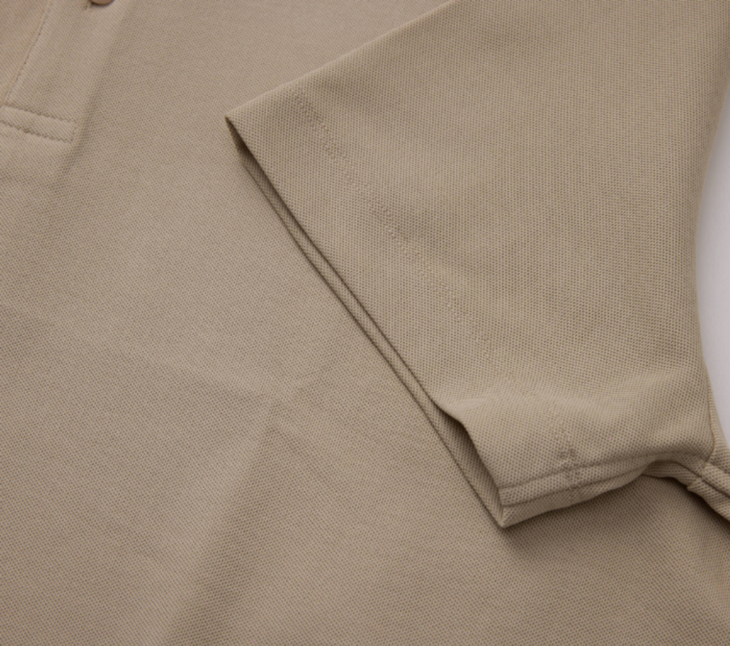 THEODORE The Pantelleria Khaki Piqué Cotton-Blend Polo, view 4 of 4