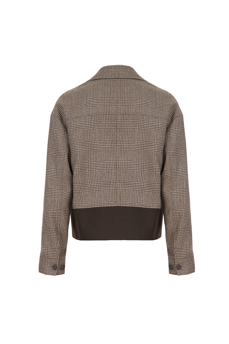 THEODORE Brown Check Wool Casual Jacket, view 2 of 3