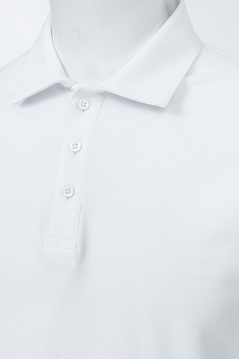 THEODORE The Nerja White Cotton-Blend Long-Sleeve Polo, view 4 of 7