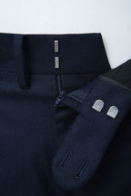 THEODORE Navy Button-Tab Wool Trousers, view 4 of 8