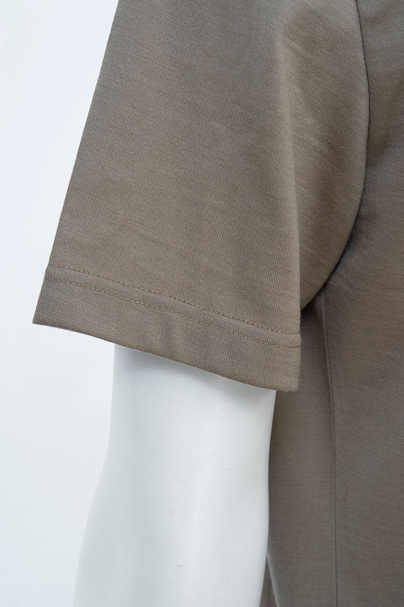 THEODORE The Filicudi Taupe Wool Crew-Neck T-Shirt, view 4 of 6