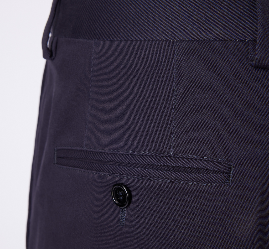 THEODORE Navy Cotton Trousers, view 5 of 5