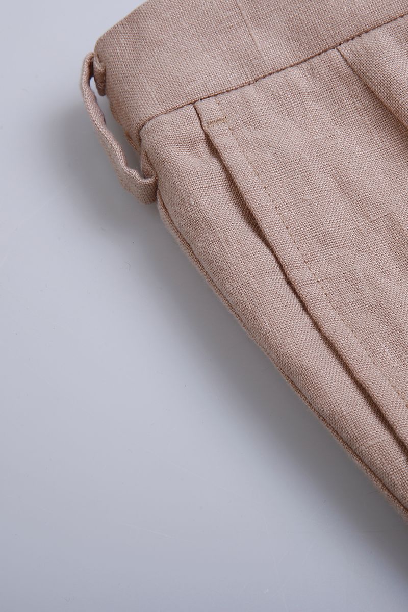 THEODORE Coffee Linen Trousers, view 4 of 5