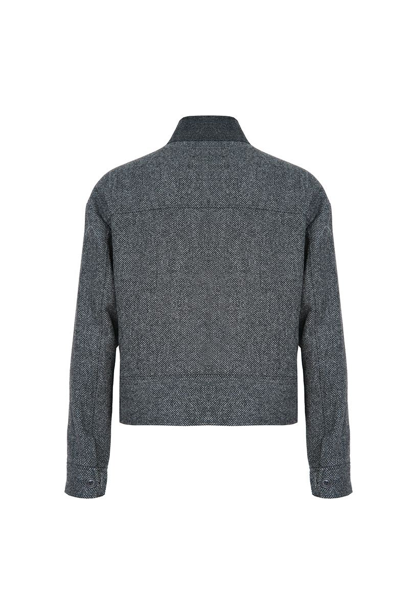 THEODORE Grey Striped Wool Casual Jacket, view 2 of 3