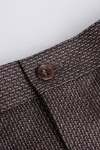 THEODORE Brown Jacquard Wool Trousers, view 4 of 6