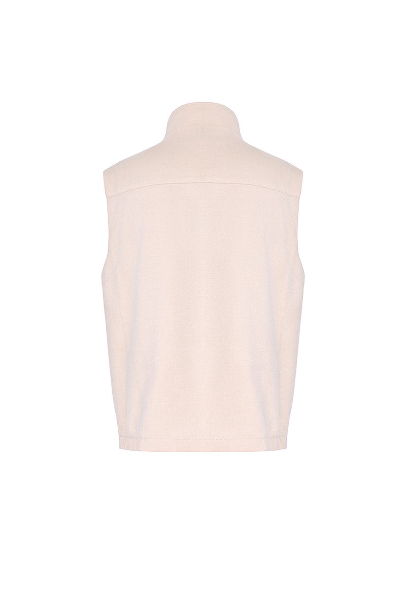 THEODORE Khaki Camel Hair Gilet, view 2 of 3