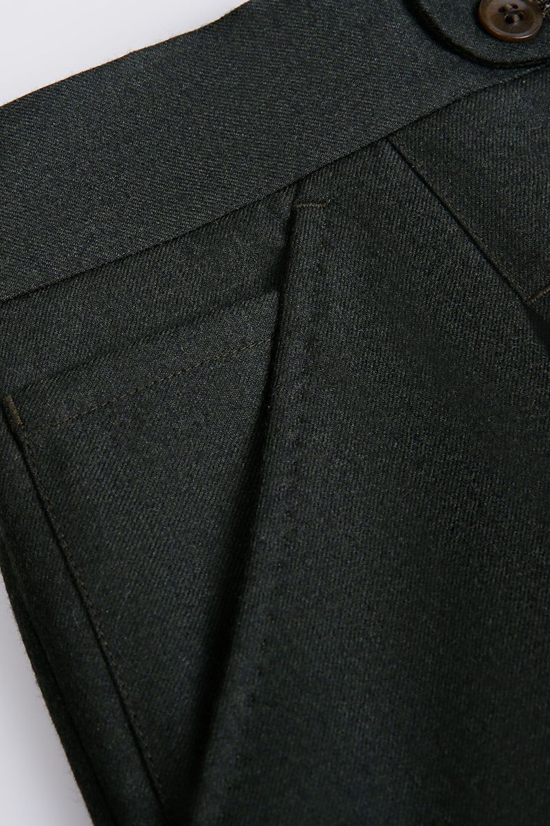 THEODORE Green Wool Trousers, view 4 of 6