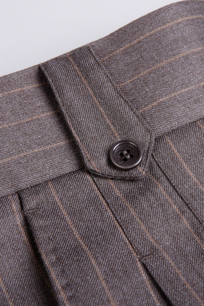 THEODORE Grey Striped Wool Trousers, view 4 of 6