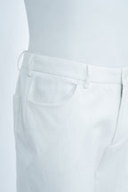 THEODORE White Jean-Cut Cotton Trousers, view 4 of 7