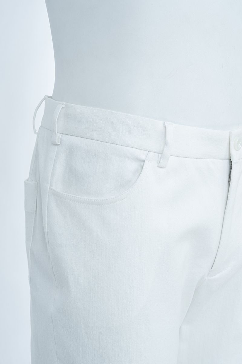 THEODORE White Jean-Cut Cotton Trousers, view 4 of 7
