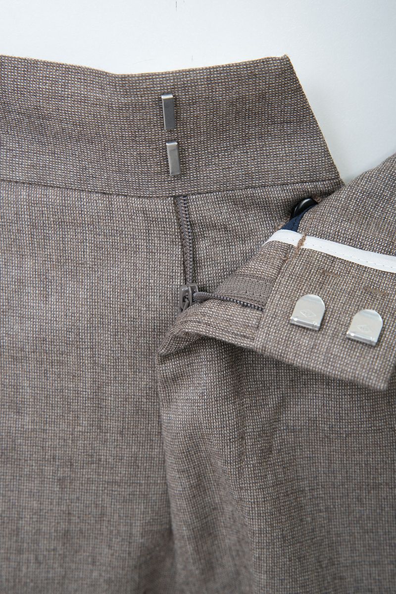 THEODORE Taupe Flat-Front Wool Trousers, view 4 of 8