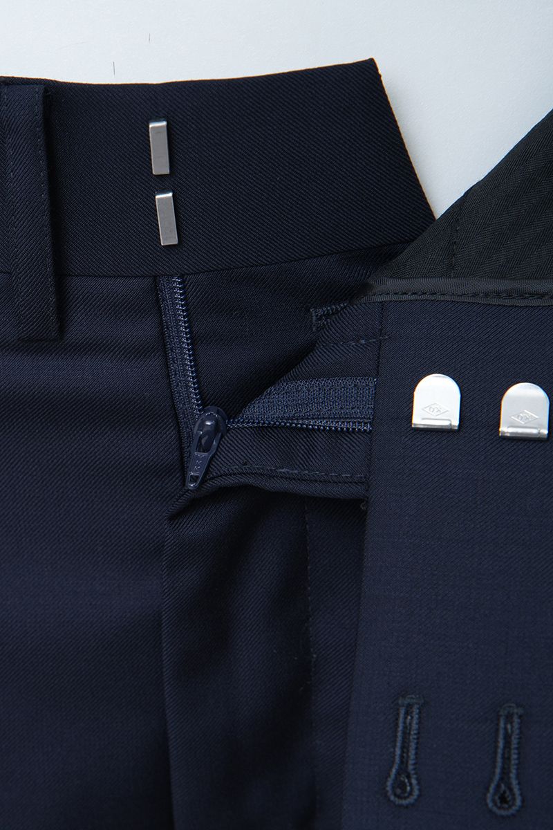 THEODORE The Via Veneto Navy Wool Square-Tab Trousers, view 4 of 8