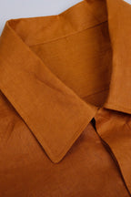 THEODORE Yellow Linen Popover Shirt, view 4 of 7