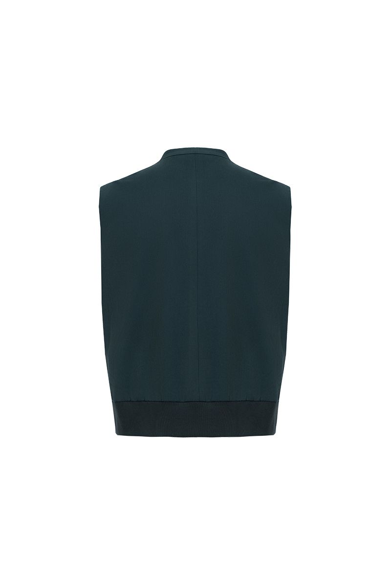 THEODORE Grey Cotton Gilet, view 2 of 4