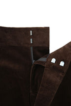 THEODORE Brown Double-Pleat Cotton Trousers, view 4 of 8