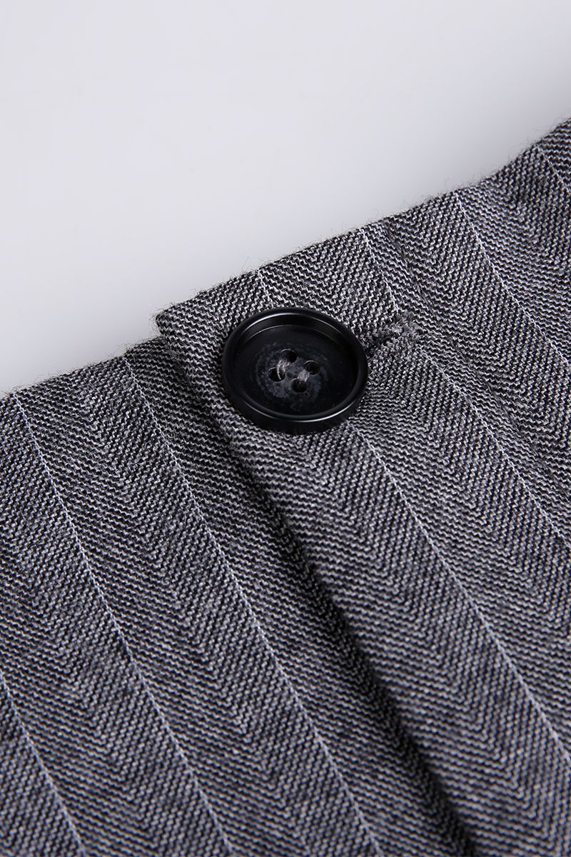 THEODORE Grey Striped Wool Trousers, view 4 of 5