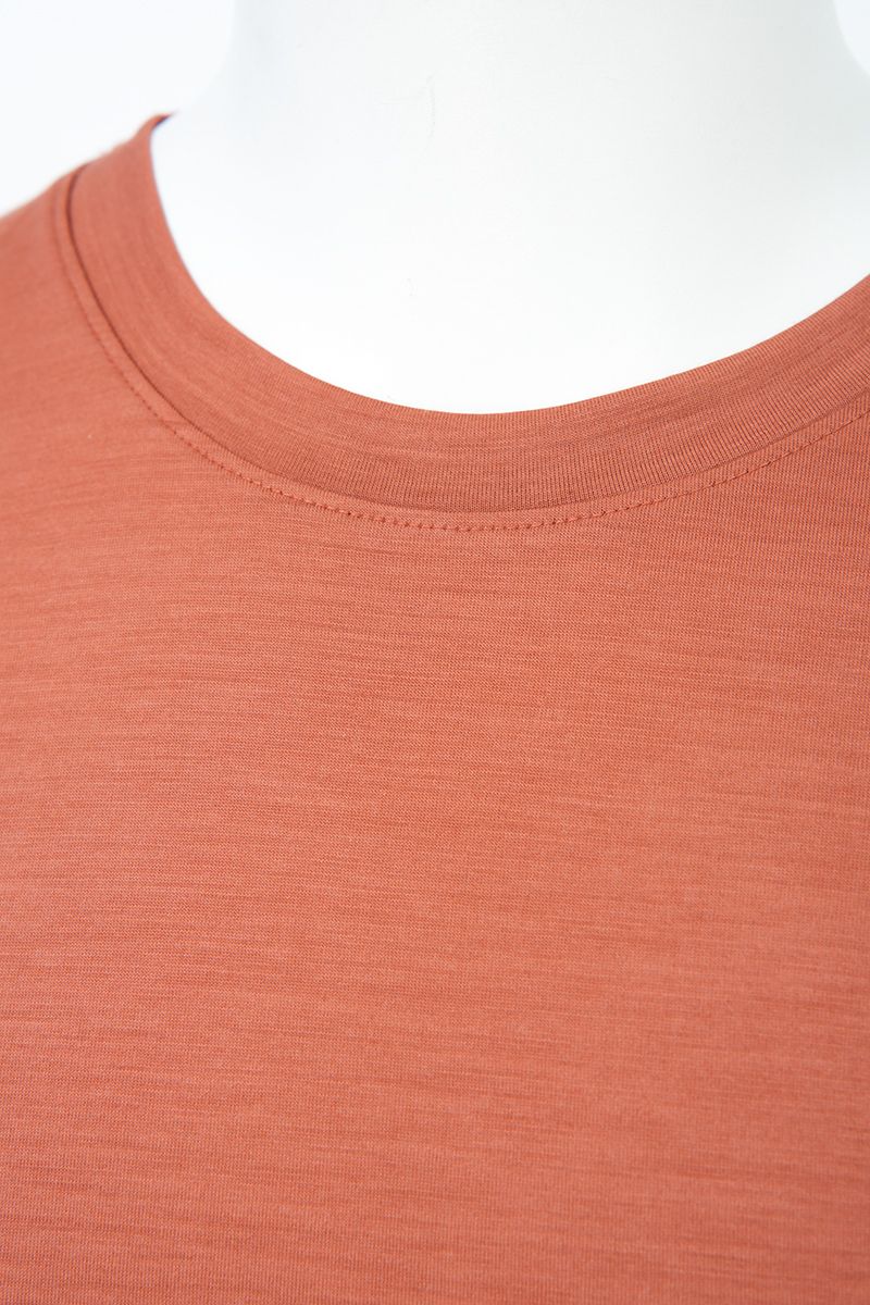 THEODORE The Maratea Rust Wool Crew-Neck T-Shirt, view 3 of 5