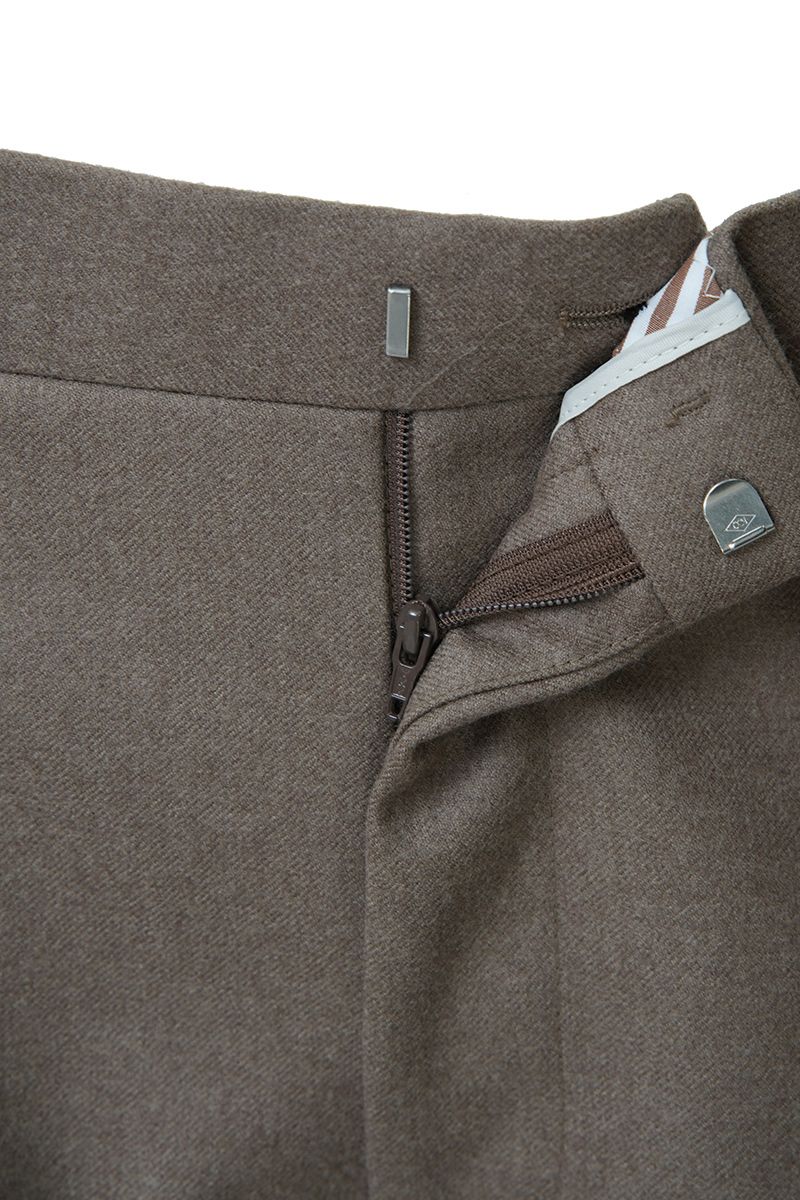 THEODORE Taupe Single-Pleat Wool Trousers, view 4 of 8