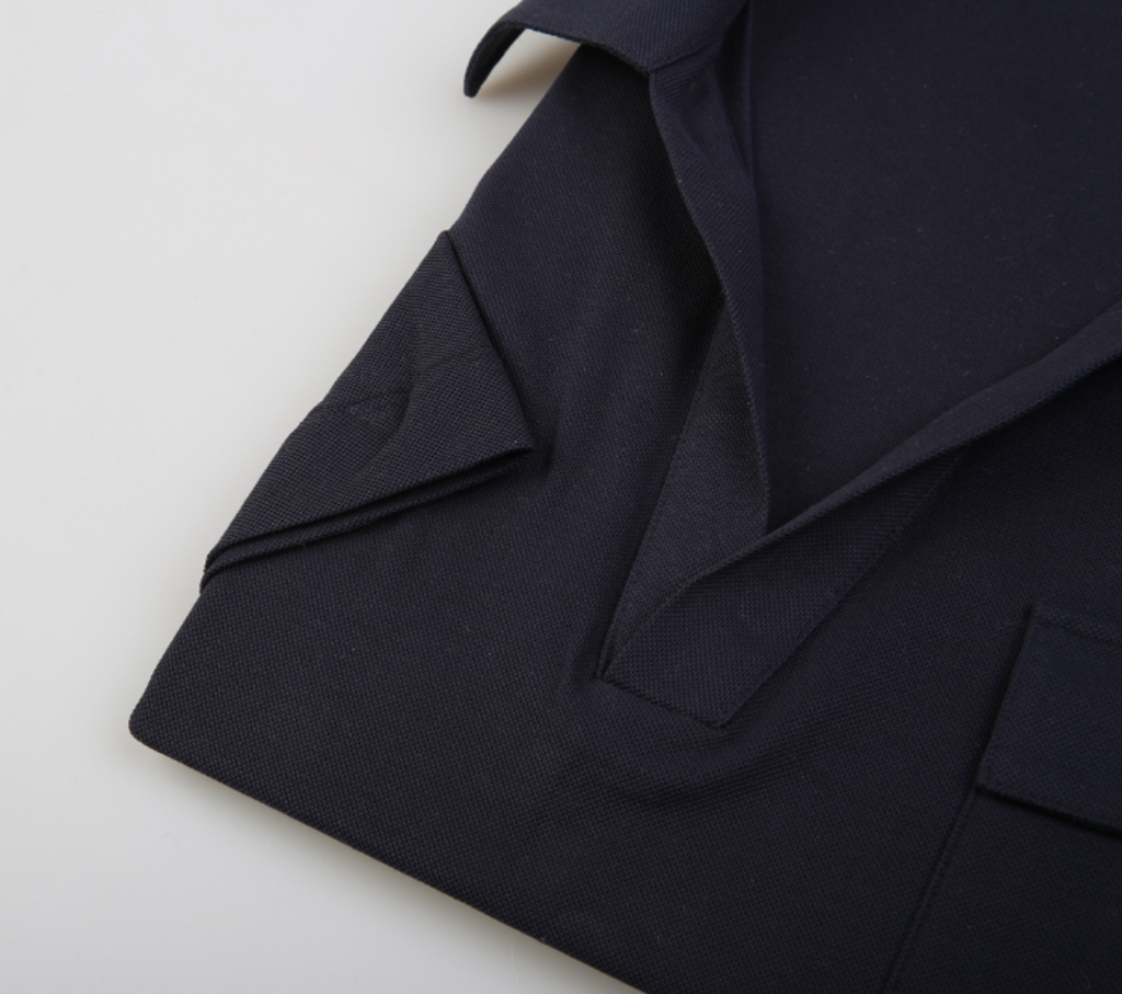 THEODORE The Bandol Navy Cotton Pocket Polo, view 4 of 7