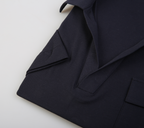 THEODORE The Bandol Navy Cotton Pocket Polo, view 4 of 7