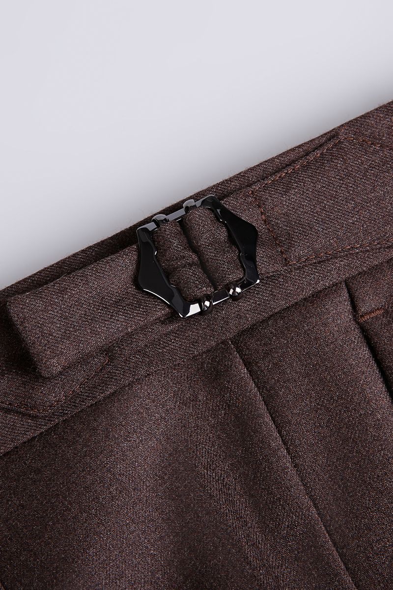 THEODORE Coffee Wool Trousers, view 4 of 5