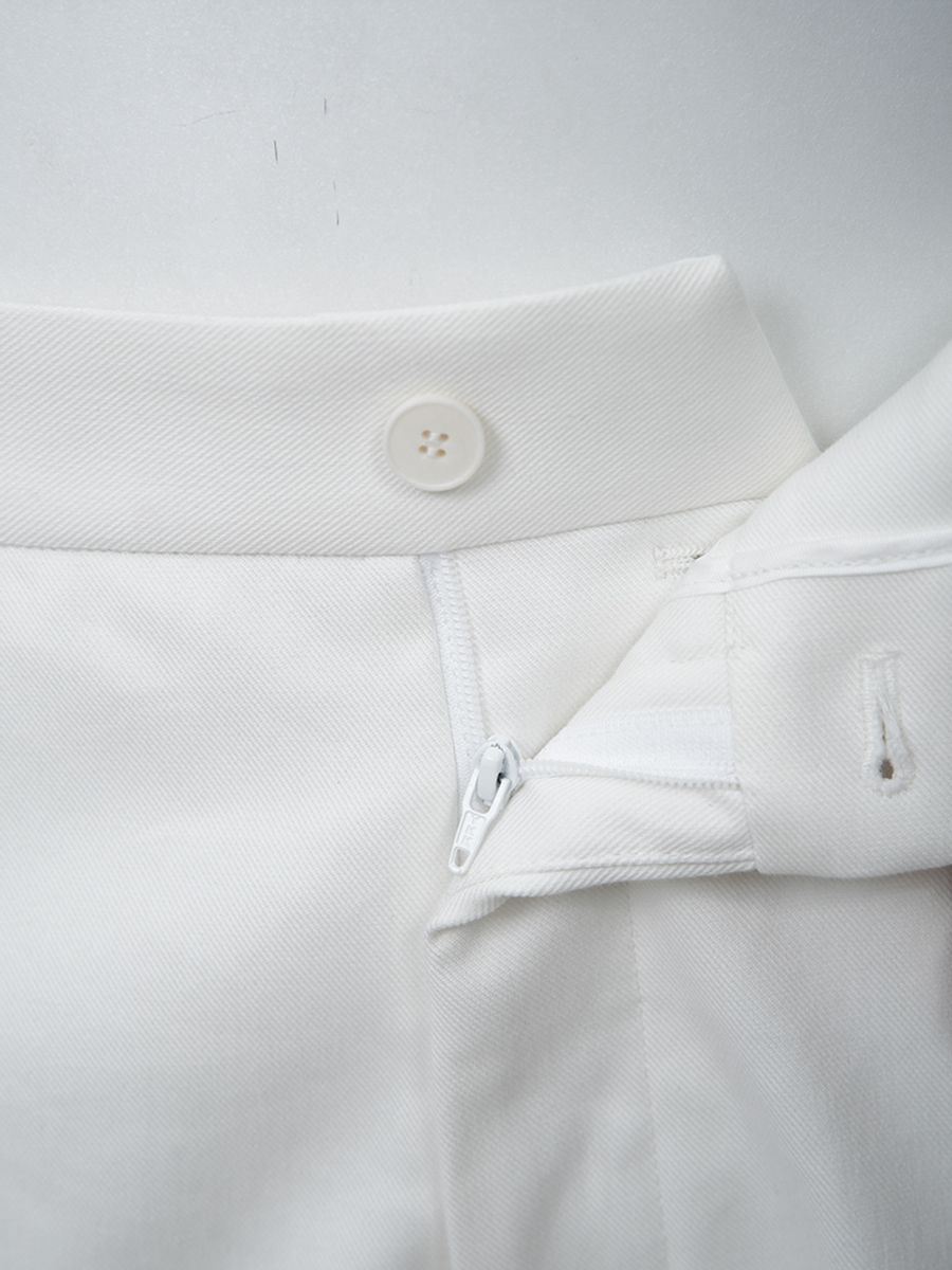 THEODORE White Cargo Cotton Trousers, view 4 of 10