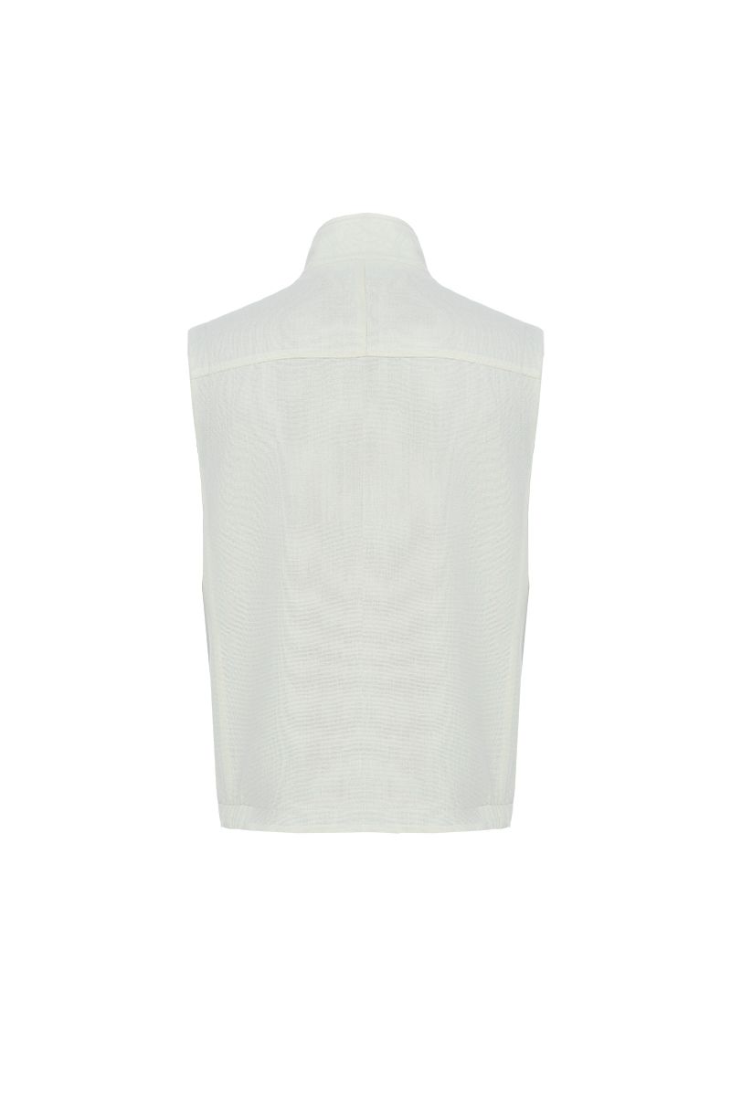 THEODORE White Wool Gilet, view 2 of 5