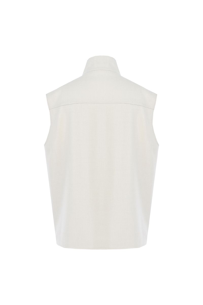 THEODORE Ivory Wool Gilet, view 2 of 7