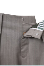 THEODORE Grey Wide-Leg Herringbone Wool Trousers, view 4 of 8