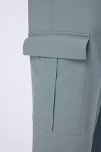 THEODORE Blue Grey Wool Trousers, view 3 of 3