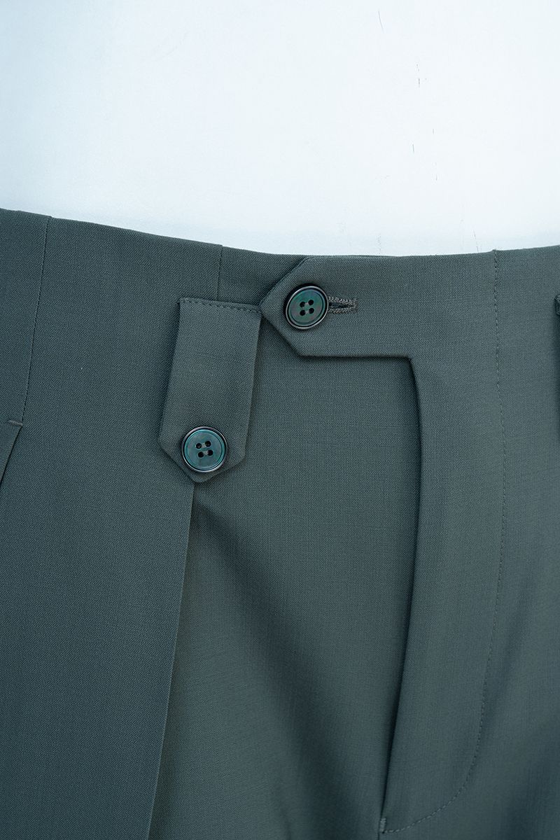THEODORE Sage Turn-Up Wool Trousers, view 4 of 8