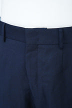 THEODORE Navy Flat-Front Wool Trousers, view 4 of 8