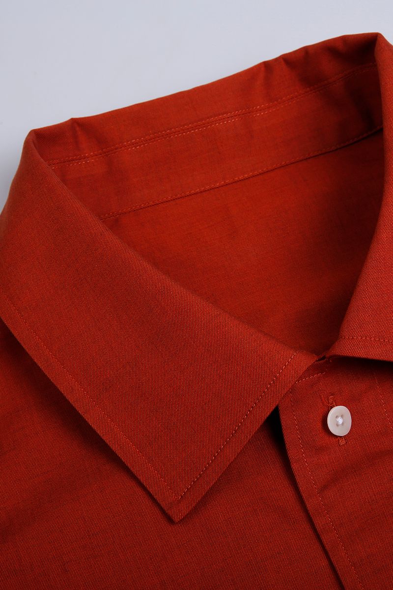 THEODORE Orange Cotton Shirt, view 4 of 6