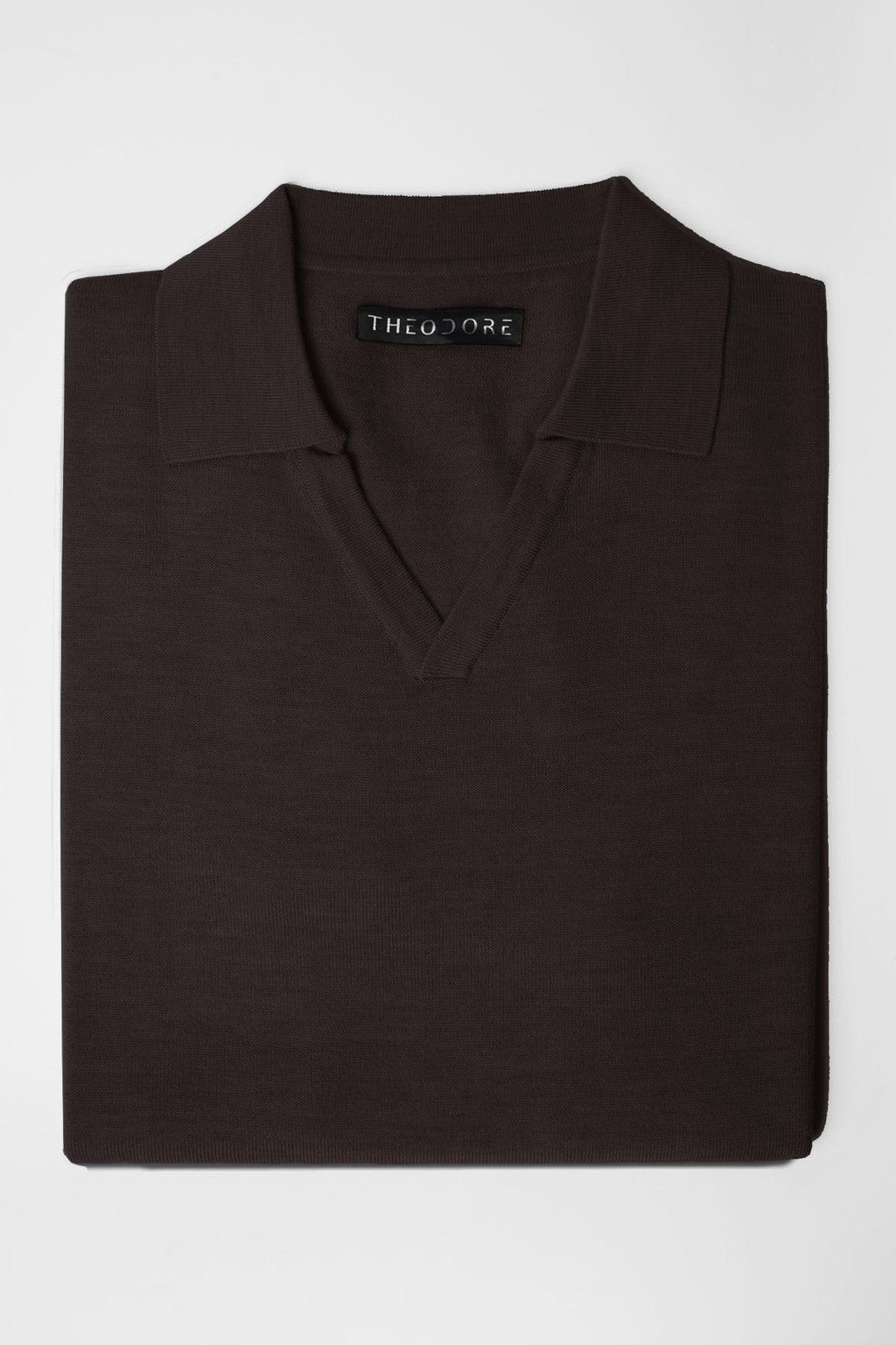 3J Whisky Shot Polo in burgundy, folded flat lay with open collar