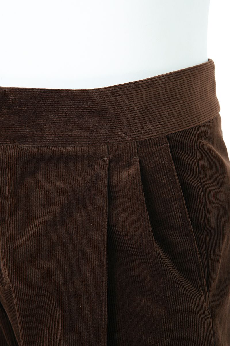 THEODORE Brown Double-Pleat Cotton Trousers, view 5 of 8