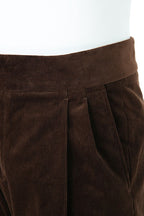 THEODORE Brown Double-Pleat Cotton Trousers, view 5 of 8