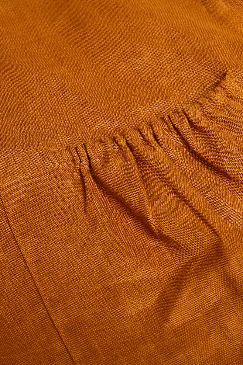 THEODORE Yellow Linen Popover Shirt, view 5 of 7